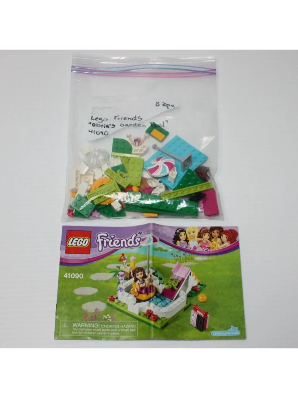 Lego Friends Olivia's Garden Pool Complete Set 41090 with Instructions NO Box